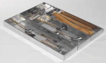 ADJUSTABLE PERFORATED BOX CUTLERY BASKET,Ultrafresh Modular Kitchen - The Design Bridge